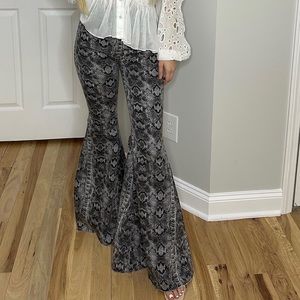 Free People Flare Snakeskin Pants